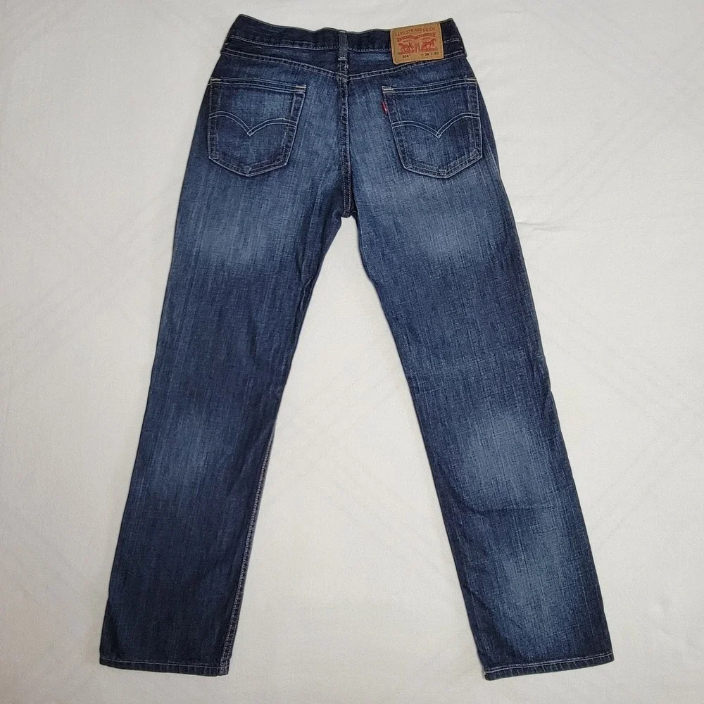 Levi's 514 Straight Fit Blue Jeans Dark Wash Men 29x30 Classic Americana Casual